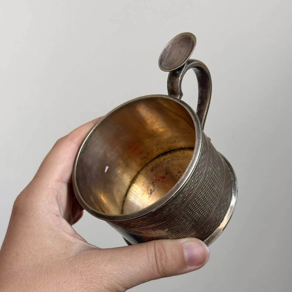 Rare Antique Imperial Russian Silver Plated Podstakannik - photo 4
