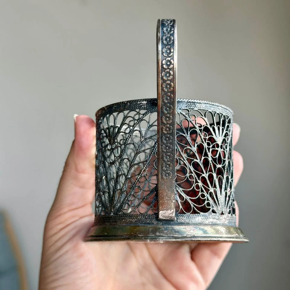 Vintage Soviet Filigree Tea Glass Holder (Podstakannik) - photo 2