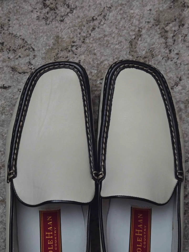 COLE HAAN Leather Driving Mocs White Women's Size 9.5 - photo 5