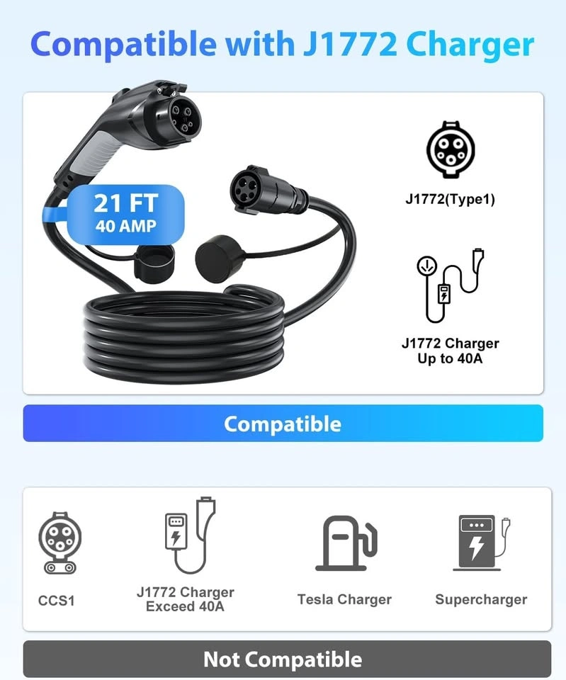 EV Charger Extension Cable (40A 21FT) for J1772 Charger - photo 5