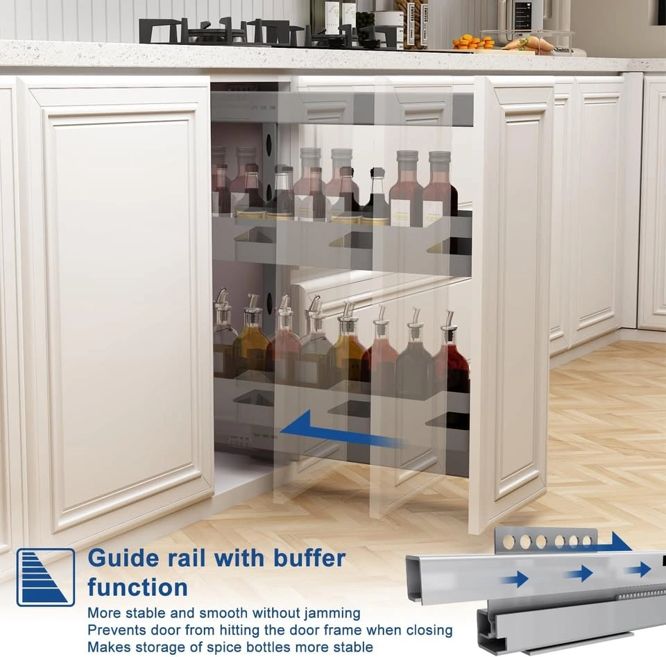 Slim Pull Out Cabinet Organizer with Solid Metal Trays - photo 5