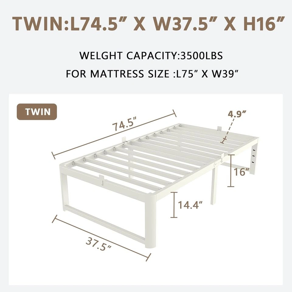Brand New Twin Bed Frame (White / Black colors available) - photo 2