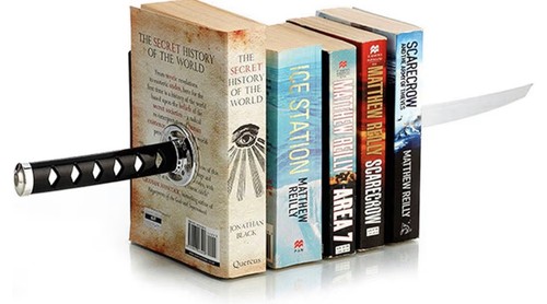 Book Ends Decorative, Modern Metal Funny Unique Black Katana
