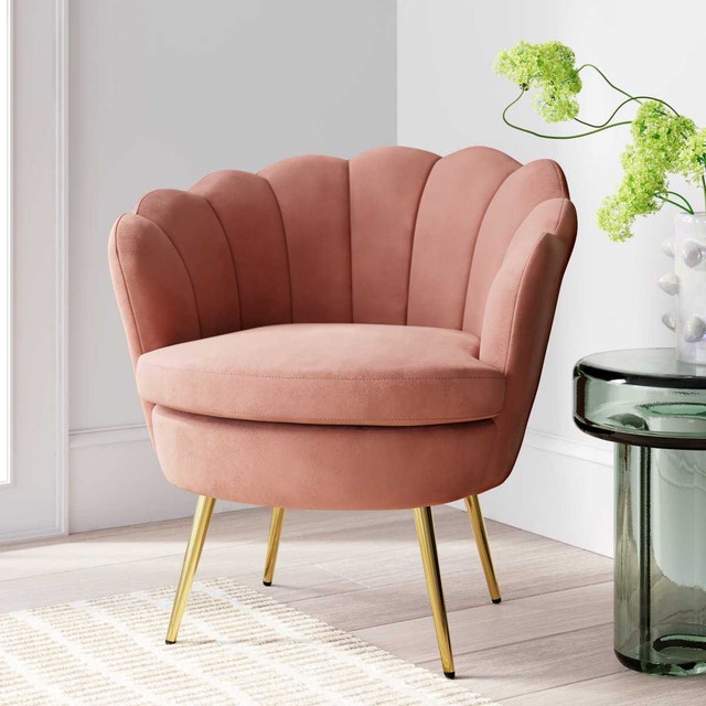 Pink Petal Chair - Hendrix Velvet Accent Chair