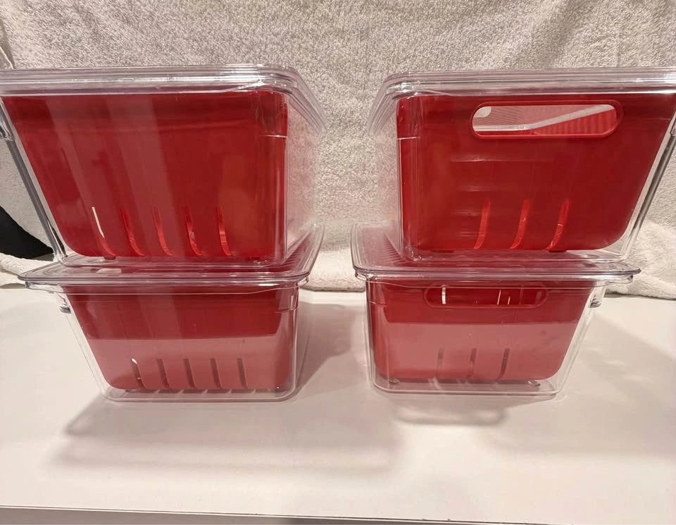 Produce Keeper Storage Containers with Drain Baskets – Set of 4 - photo 2