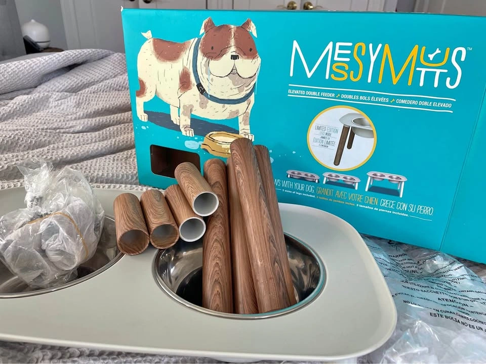 Messy Mutts Elevated Double Feeder