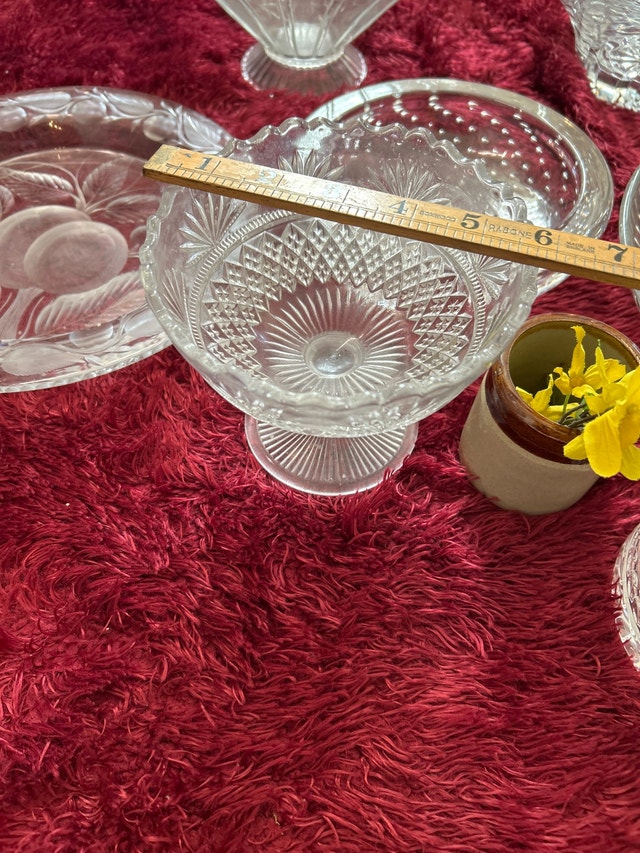 MCM Vintage Crystal Serving Bowls Platter Collection - photo 3