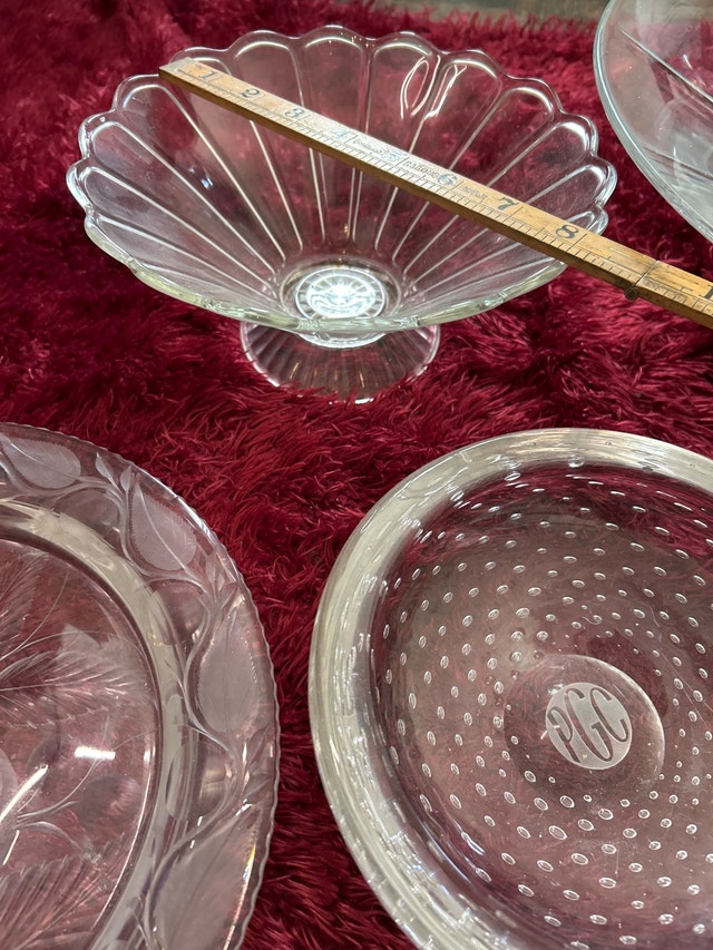 MCM Vintage Crystal Serving Bowls Platter Collection - photo 4