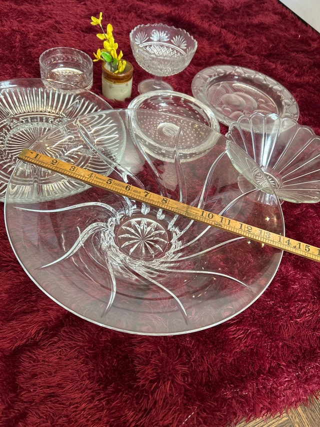 MCM Vintage Crystal Serving Bowls Platter Collection - photo 5