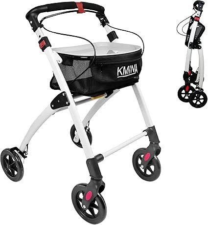 New Open Box  - KMINA Rollator Walker, 4 Wheel, Folding