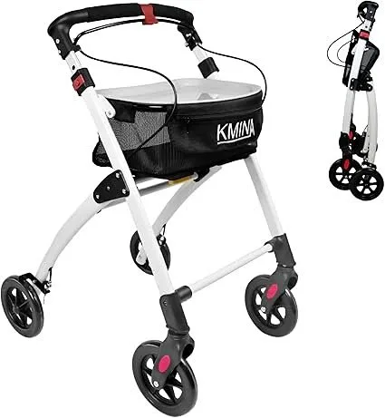 New Open Box  - KMINA Rollator Walker, 4 Wheel, Folding thumbnail