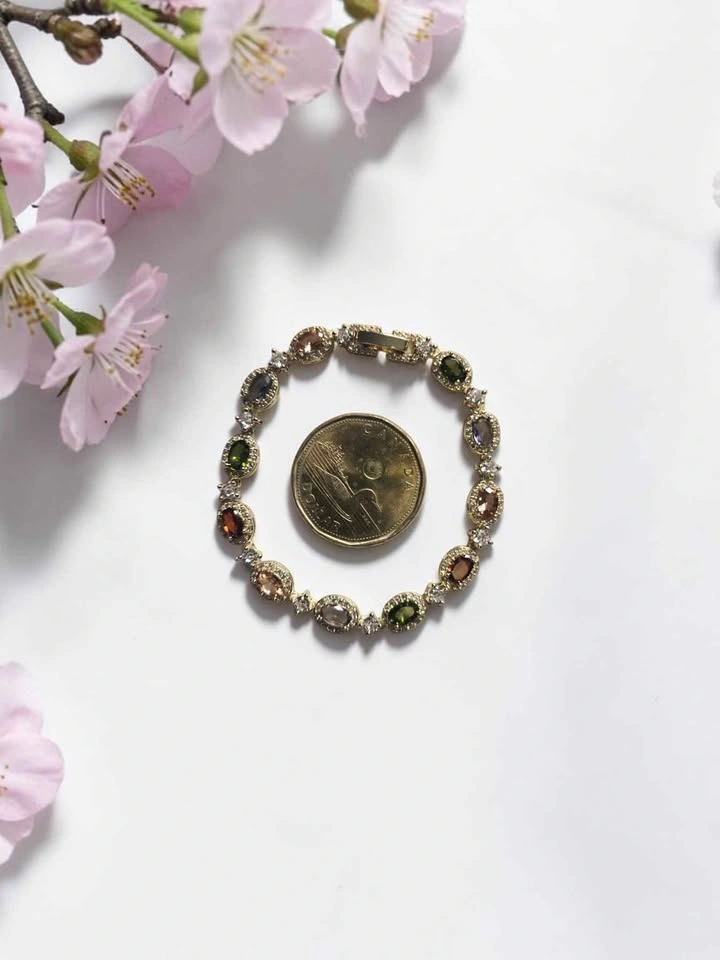 Multicolor Oval Gemstone Bracelet Women’s Fashion Jewelry - photo 5