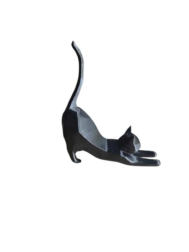 Black Cat Ring Holder – Glossy Resin Jewelry Stand - photo 3