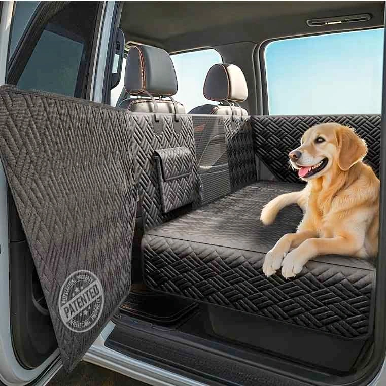 Dog Car Seat Cover for Back Seat, Hard Bottom Platform