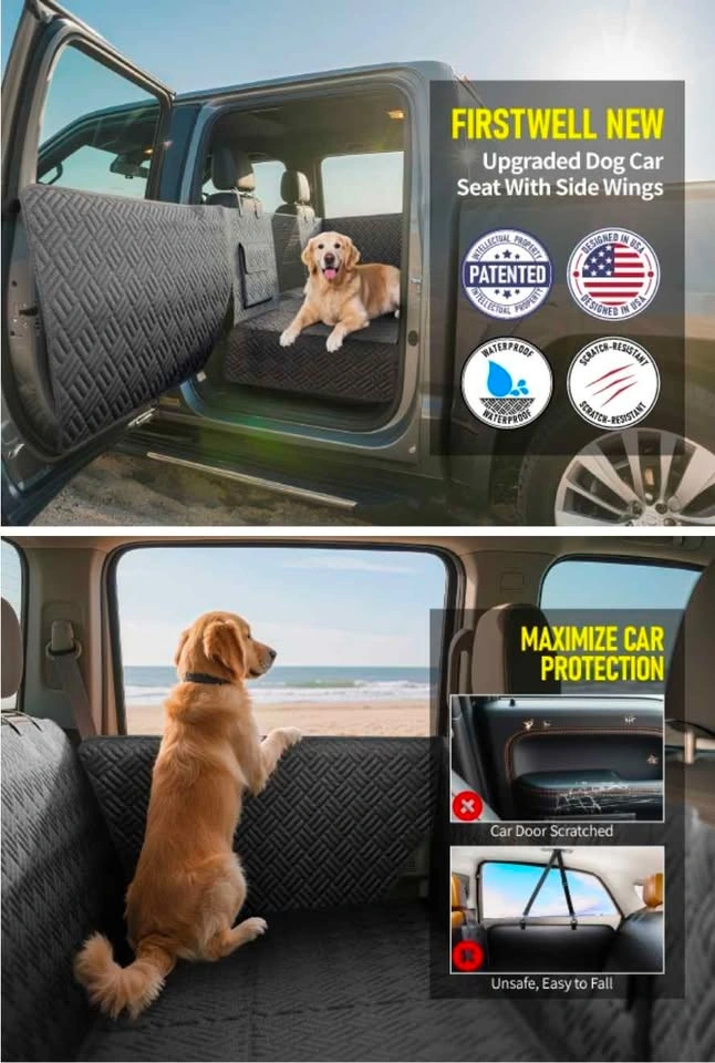 Dog Car Seat Cover for Back Seat, Hard Bottom Platform - photo 4