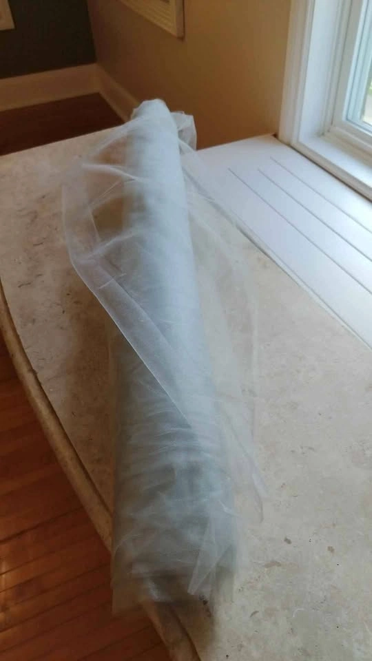 Light Shimmering Blue Tulle Fabric Roll - photo 2