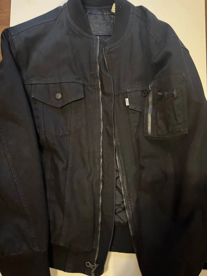 Levi's Black Canvas Bomber Jacket - photo 3