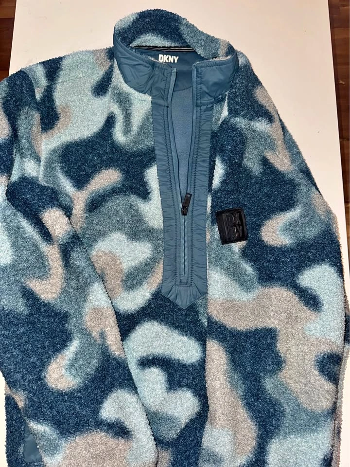 DKNY Camo Sherpa Fleece 1/4 Zip Pullover