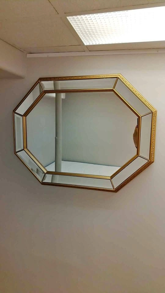 Unique Vintage Gold Octagon Mirror