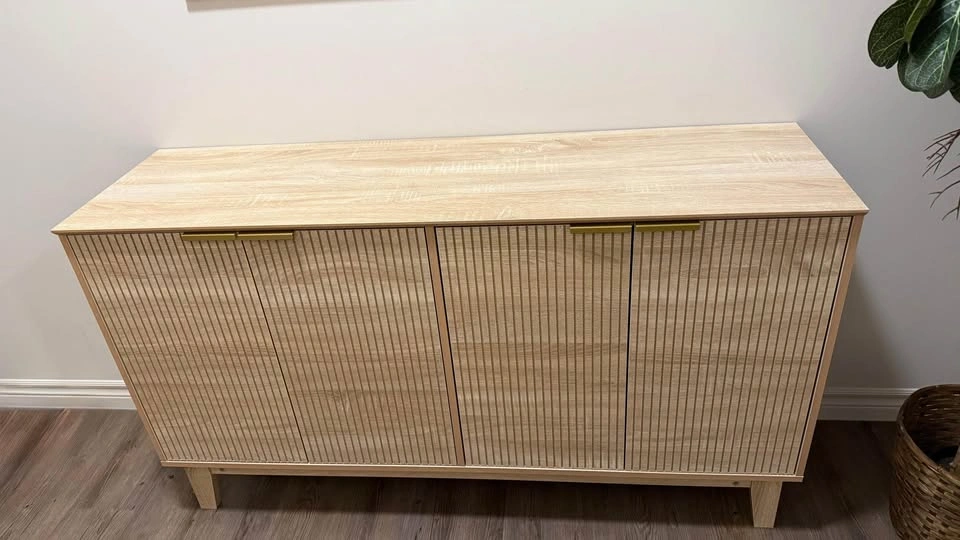 Modern fluted sideboard buffet cabinet