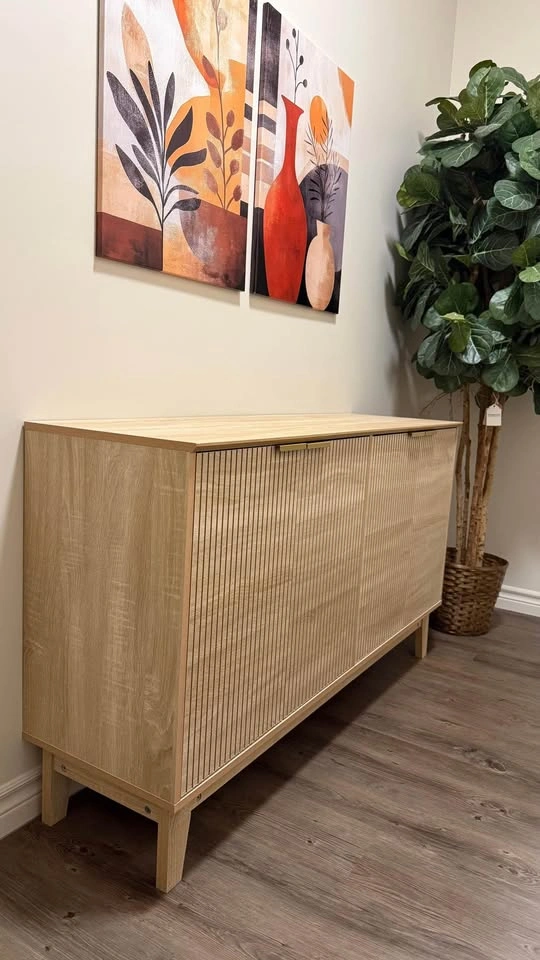 Modern fluted sideboard buffet cabinet - photo 2