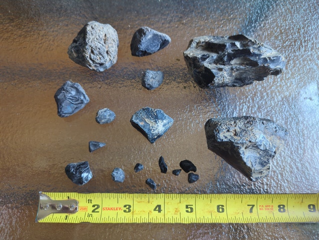 Assorted Raw Black Obsidian Glass Pieces - photo 2