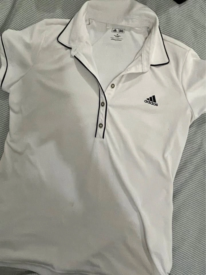 Adidas polo t shirt black and white