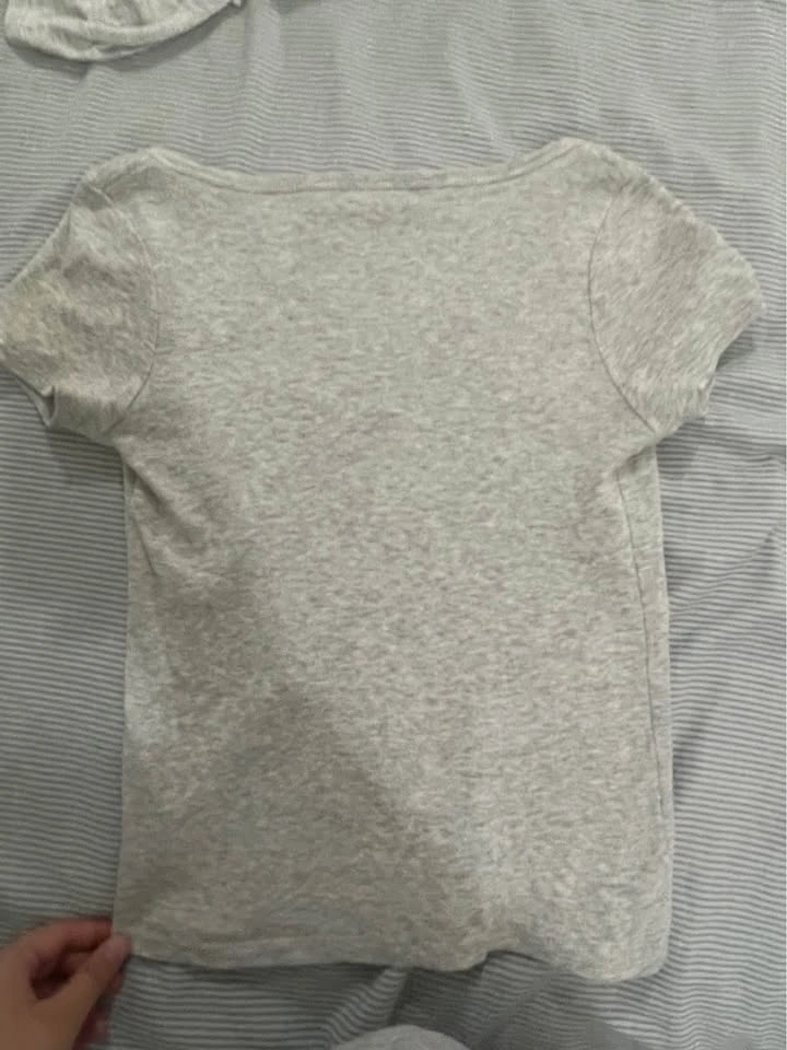 Short sleeve Henley t shirt gray - photo 3