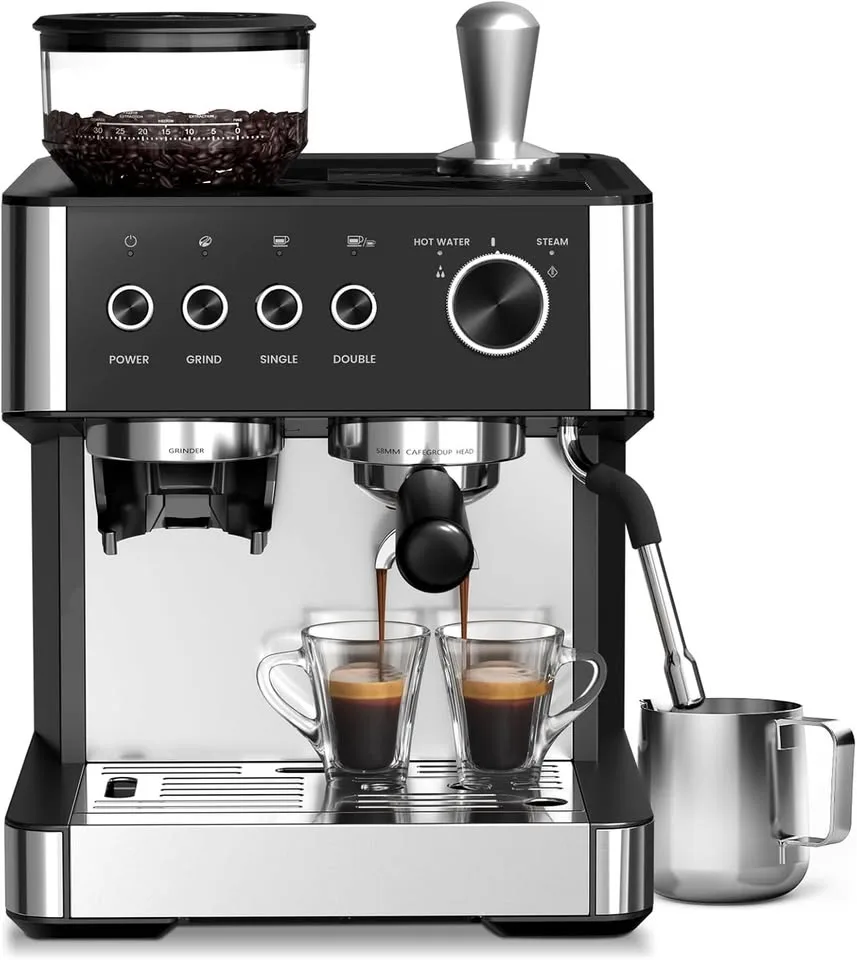 Espresso Machine w/ Grinder & Milk Frother, 2.8L Tank thumbnail
