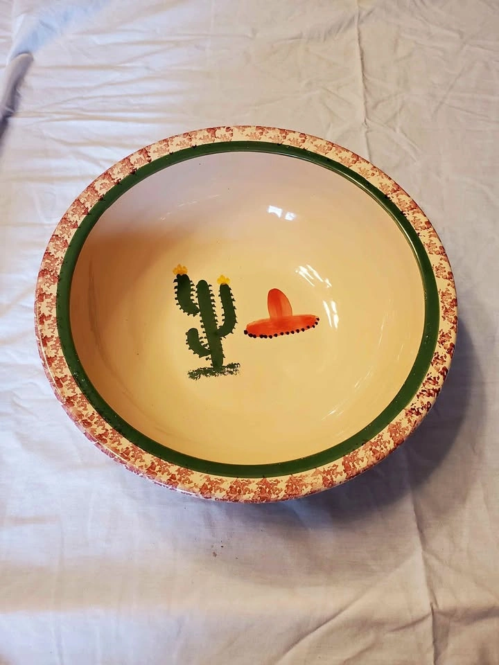 Stoneware serving bowl Mexican bowl original pottery