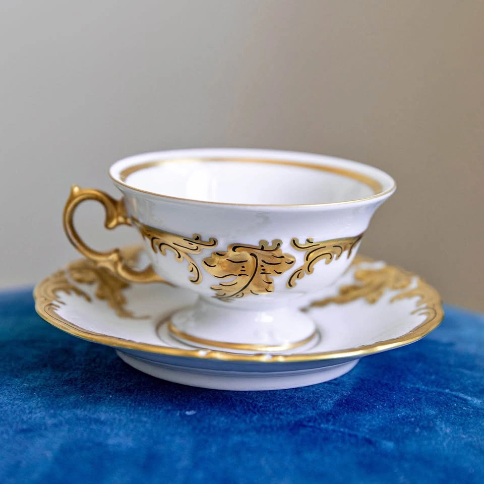 Vintage Wałbrzych Polish Porcelain Teacup & Saucer Set