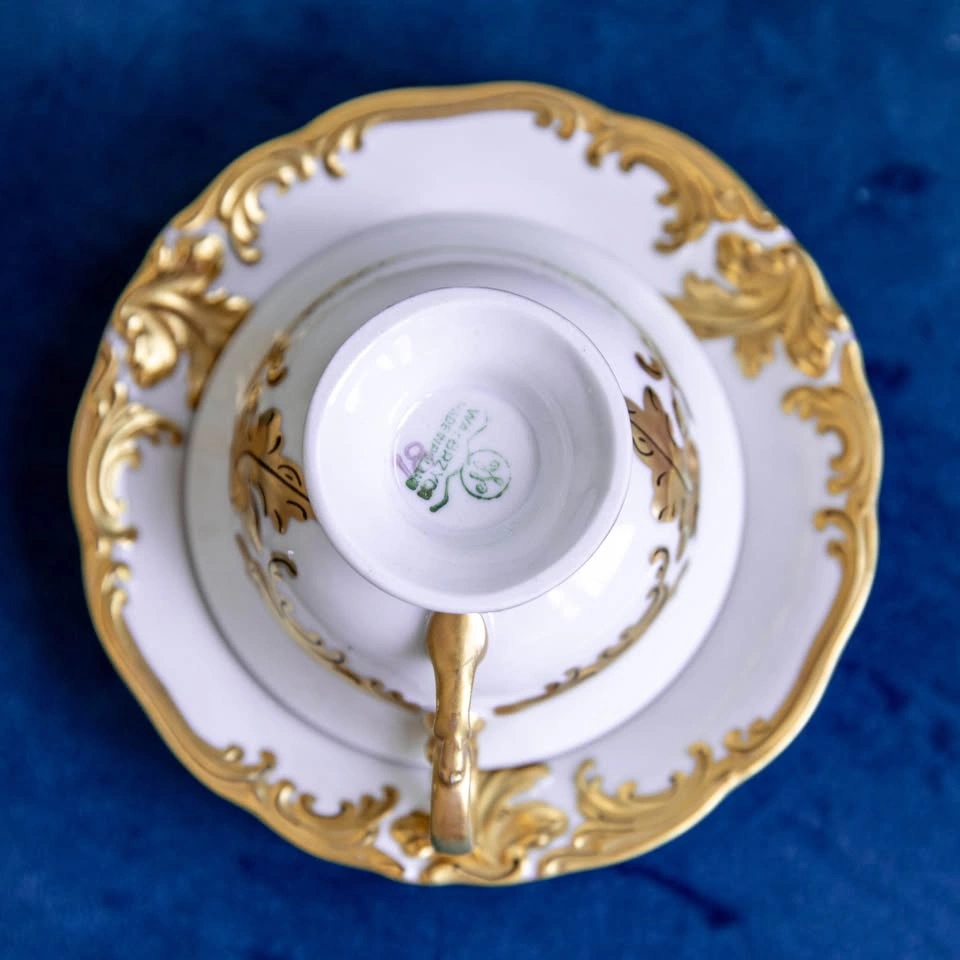 Vintage Wałbrzych Polish Porcelain Teacup & Saucer Set - photo 3