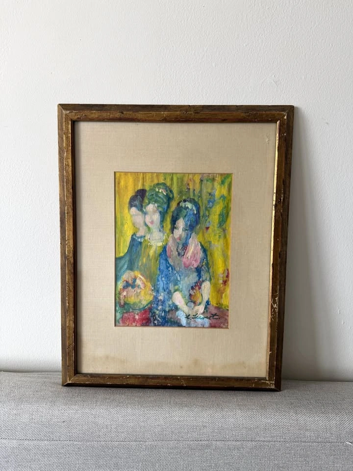 Original Christina Sievert Gouache Painting - Framed Fine Art