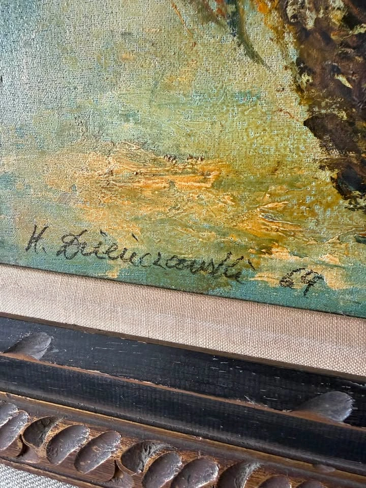 Vintage 1964 Mid-Century Modern Floral Still Life Painting - photo 5