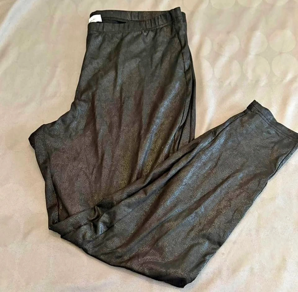 Reitmans Black Textured Leggings Size XL