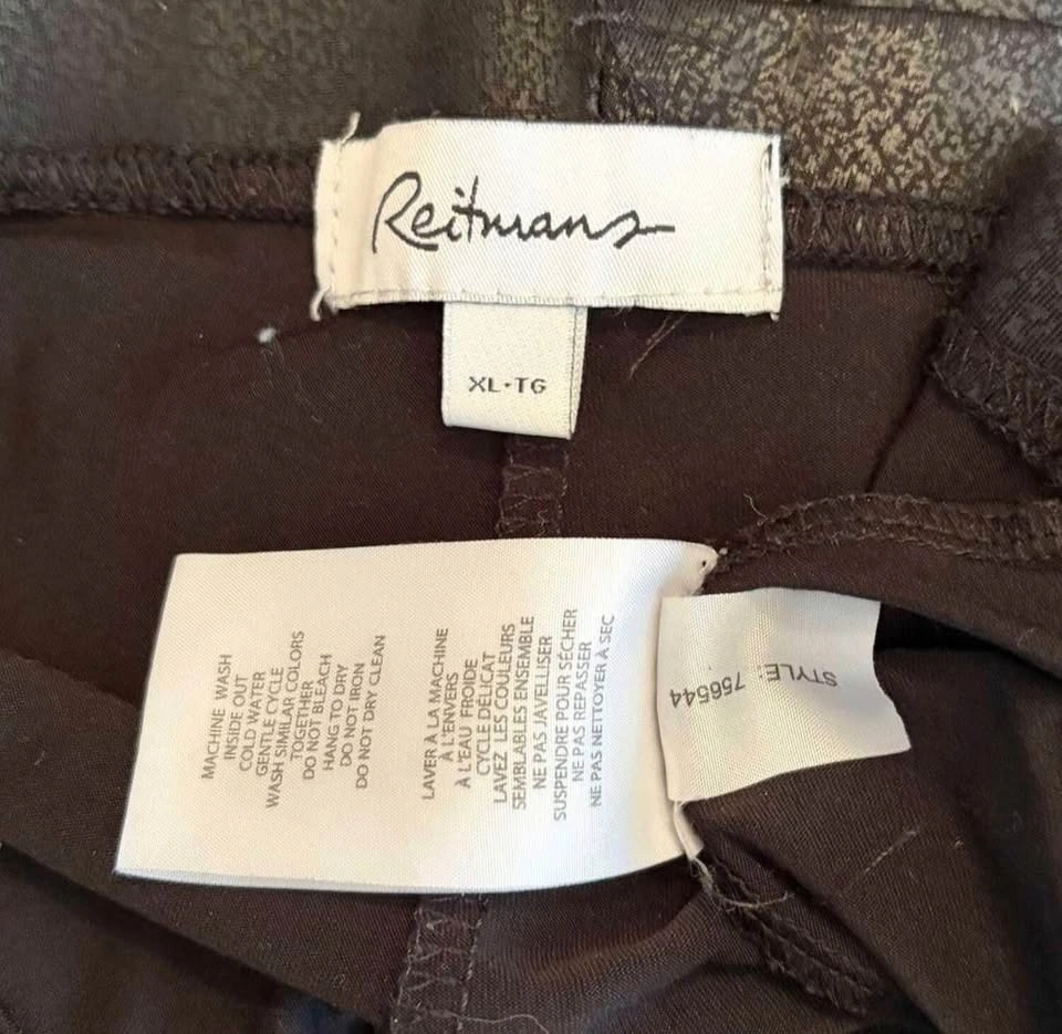 Reitmans Black Textured Leggings Size XL - photo 2