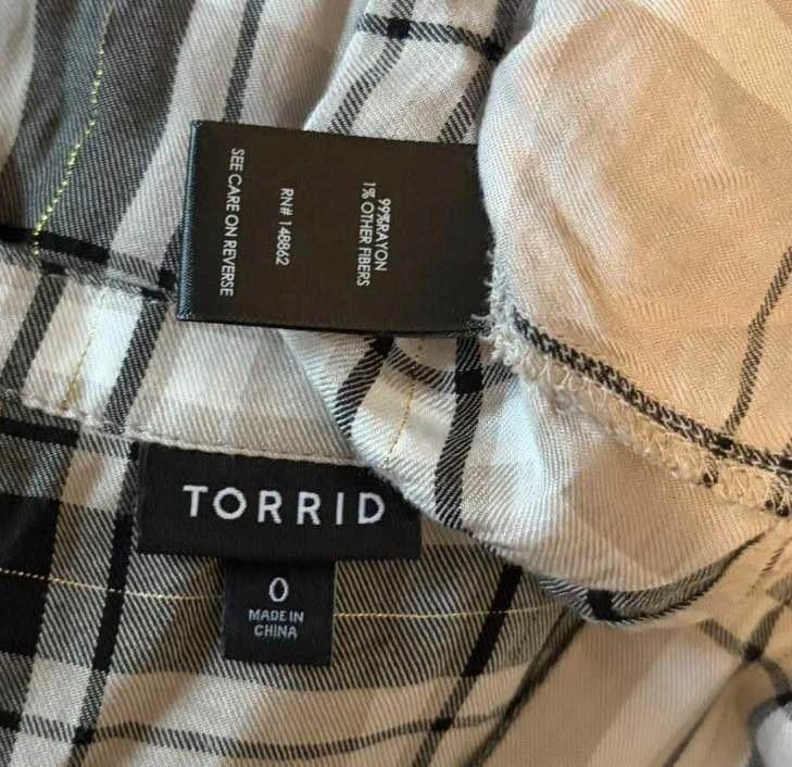 Torrid Plaid Babydoll Top Size 0 - photo 2