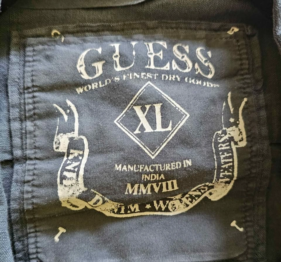 GUESS Men's Charcoal Grey Linen Blend Long Sleeve Shirt - Size X - photo 2