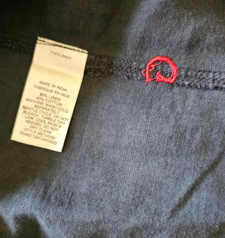 GUESS Men's Charcoal Grey Linen Blend Long Sleeve Shirt - Size X - photo 3