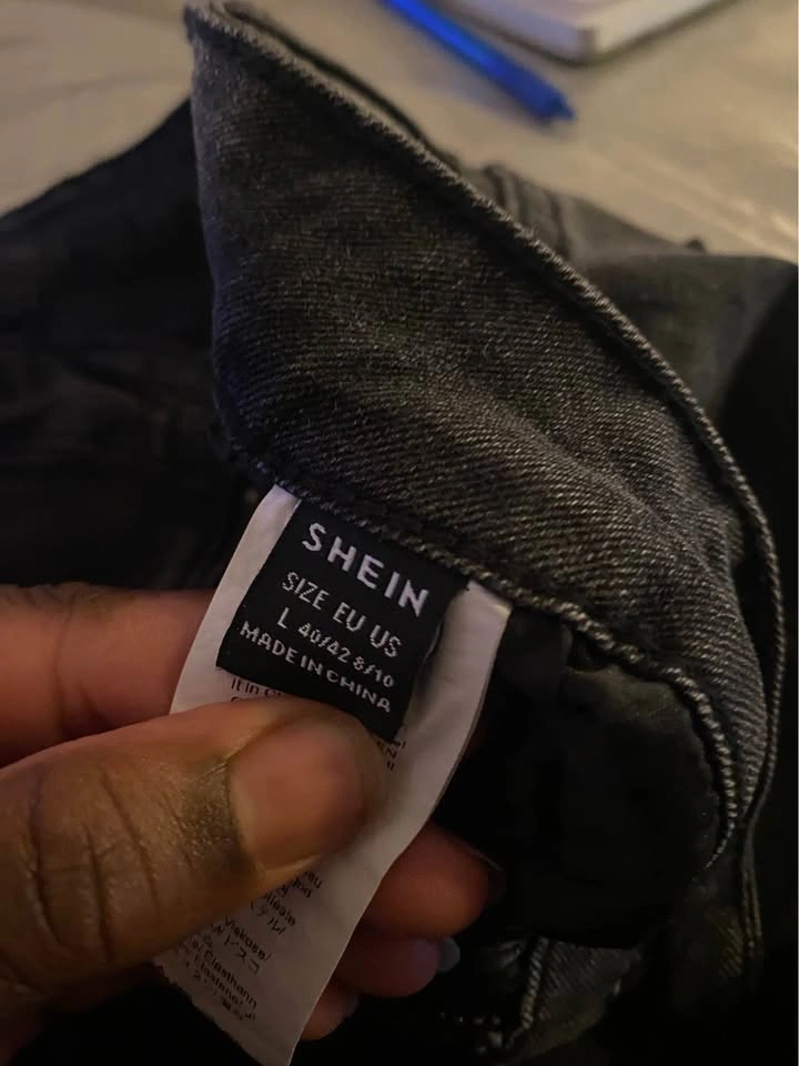 SHEIN black denim mini skirt size L (US 8/10)- fits like medium - photo 3