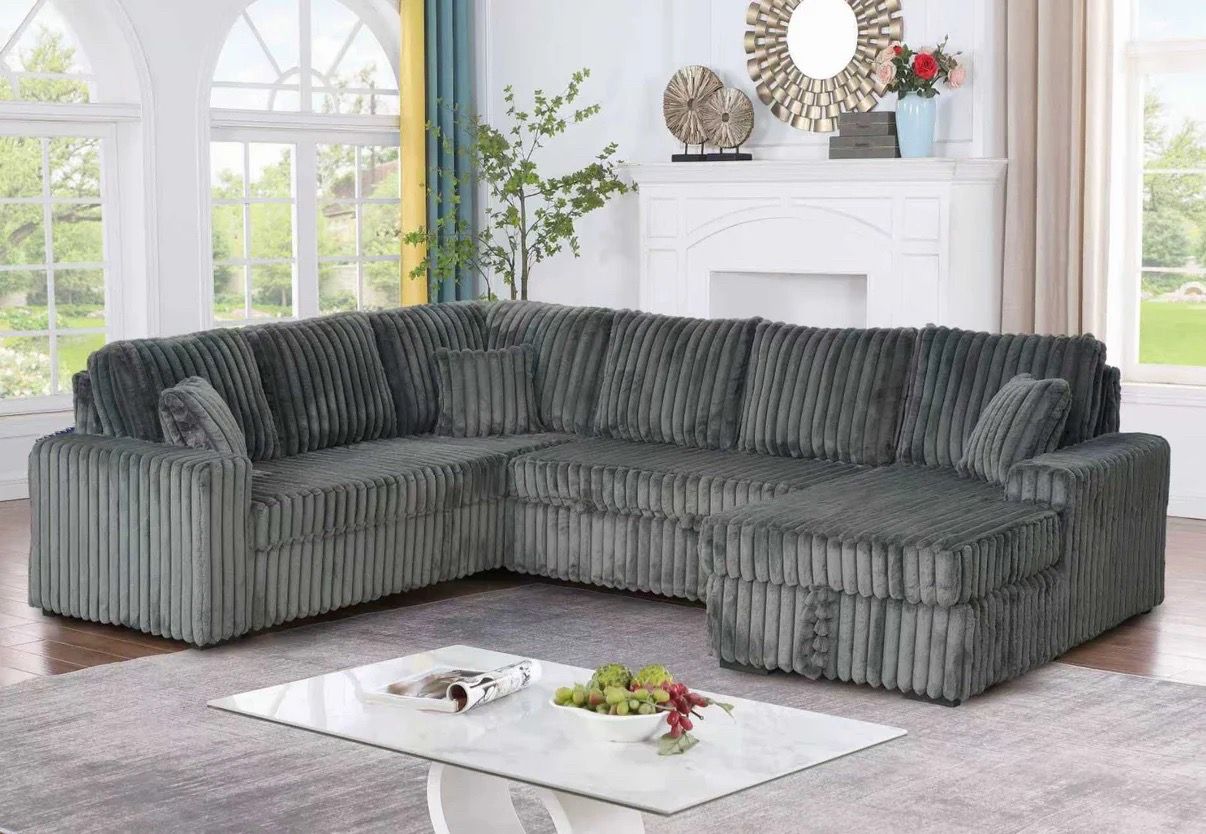 Huge Corduroy Sleeper Sectional – AMAZING DEAL! - photo 3