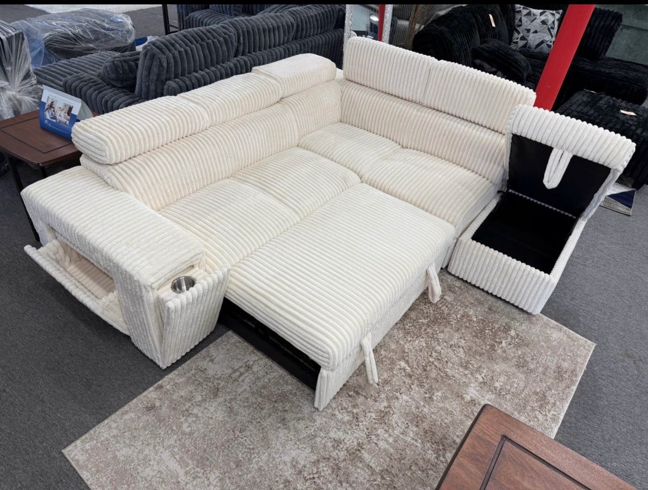 Corduroy Sleeper Sectional – Loaded with Features! - photo 2