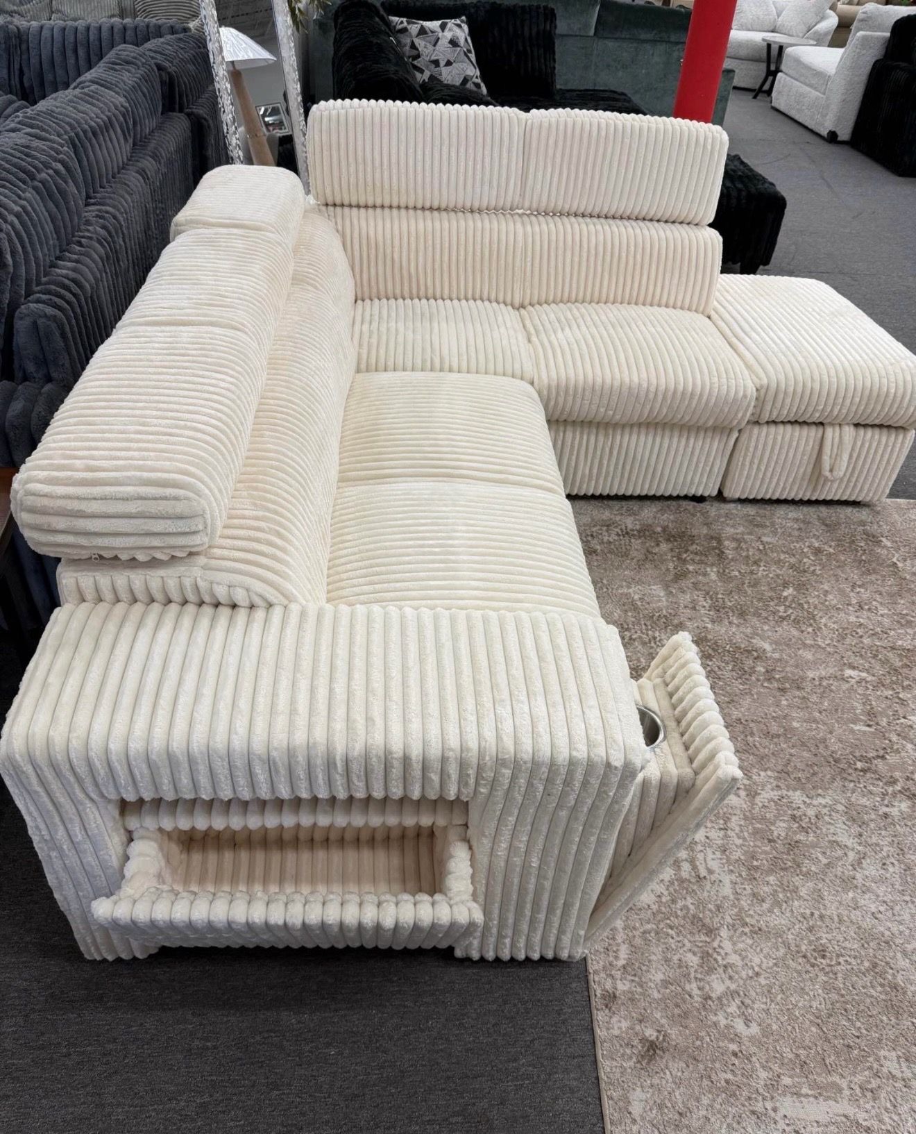 Corduroy Sleeper Sectional – Loaded with Features! - photo 3