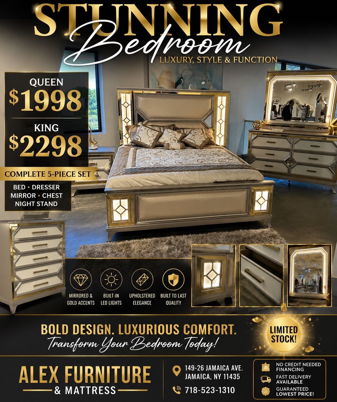 STUNNING LED Bedroom Set Special