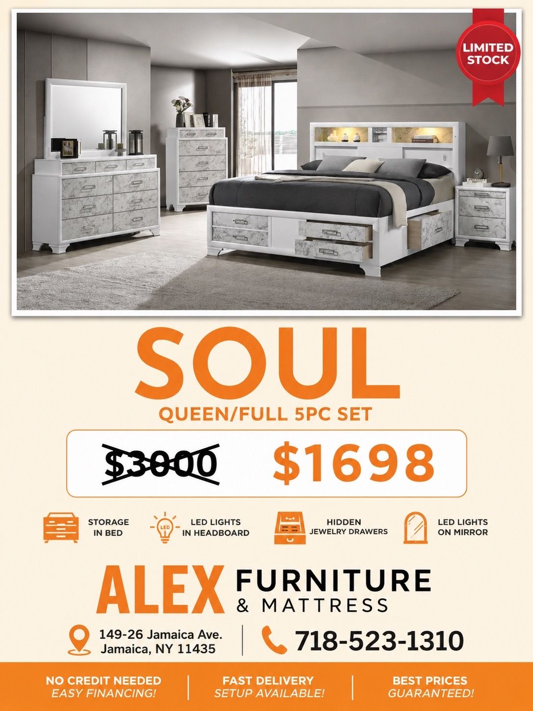 SOUL 5-Piece Bedroom Set - Modern Style
