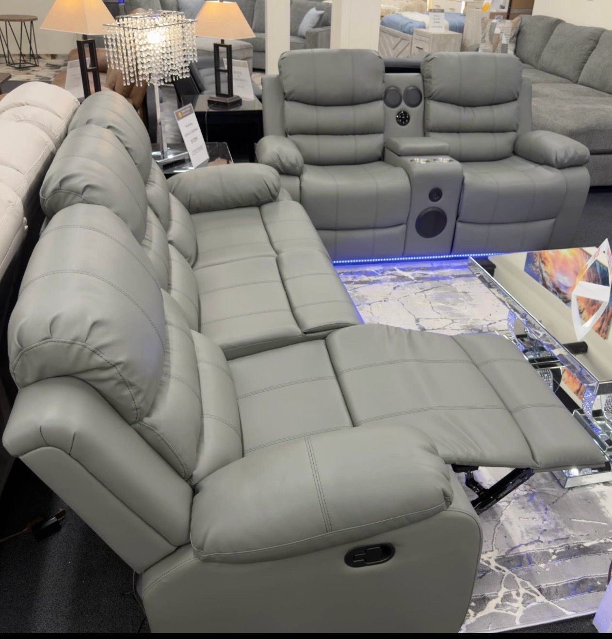 Plush Reclining Sofa and Loveseat Set - photo 2