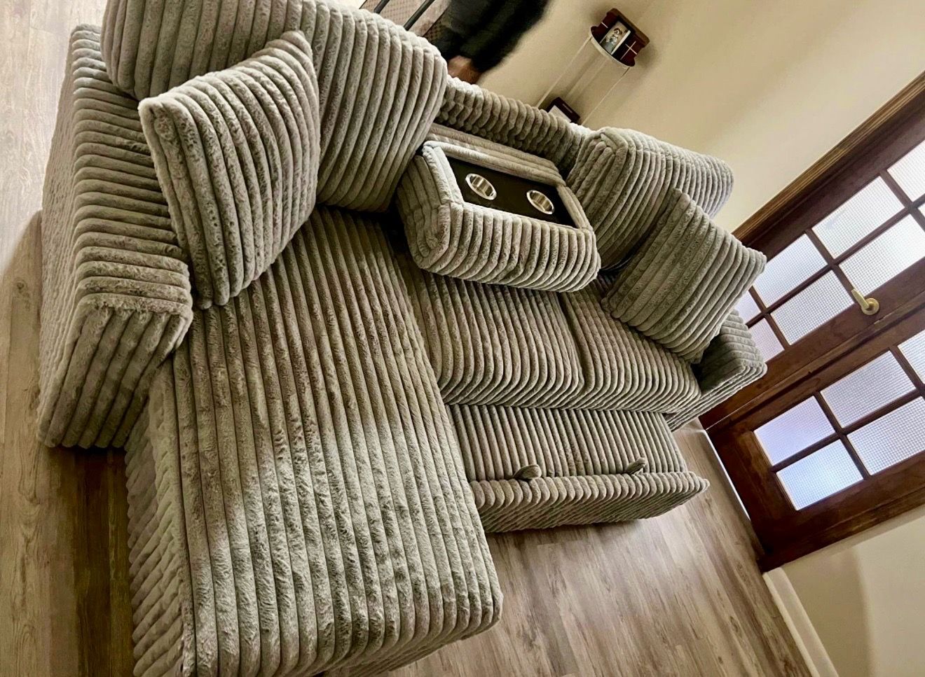 Corduroy Sleeper Sectional – Loaded with Features!
