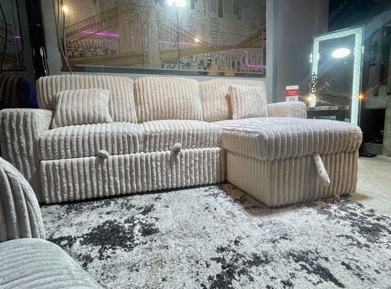 Corduroy Sleeper Sectional – Loaded with Features! - photo 3