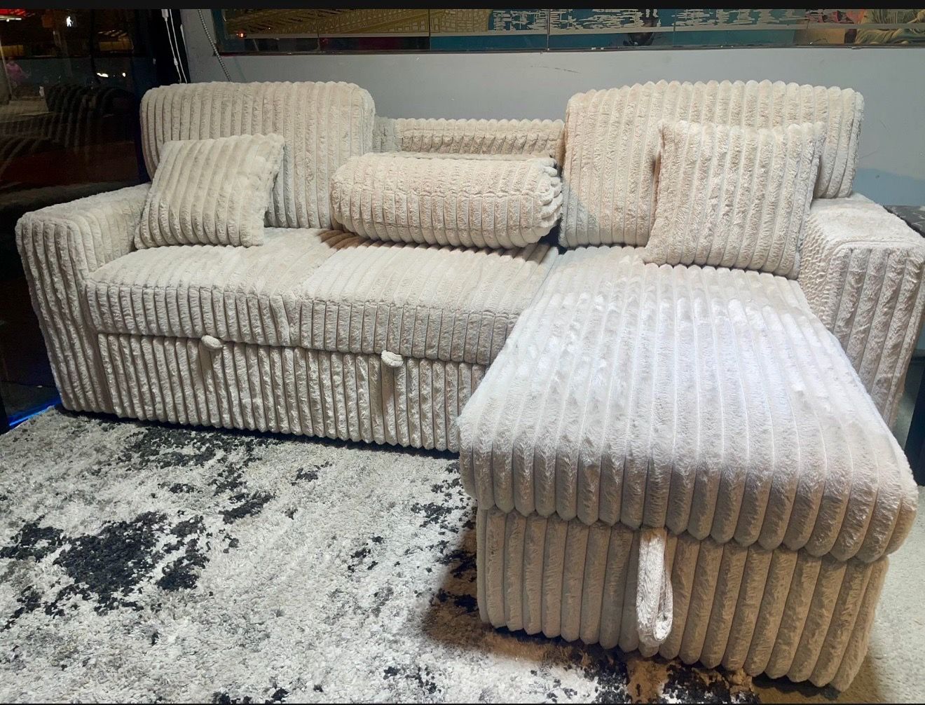 Corduroy Sleeper Sectional – Loaded with Features! - photo 4