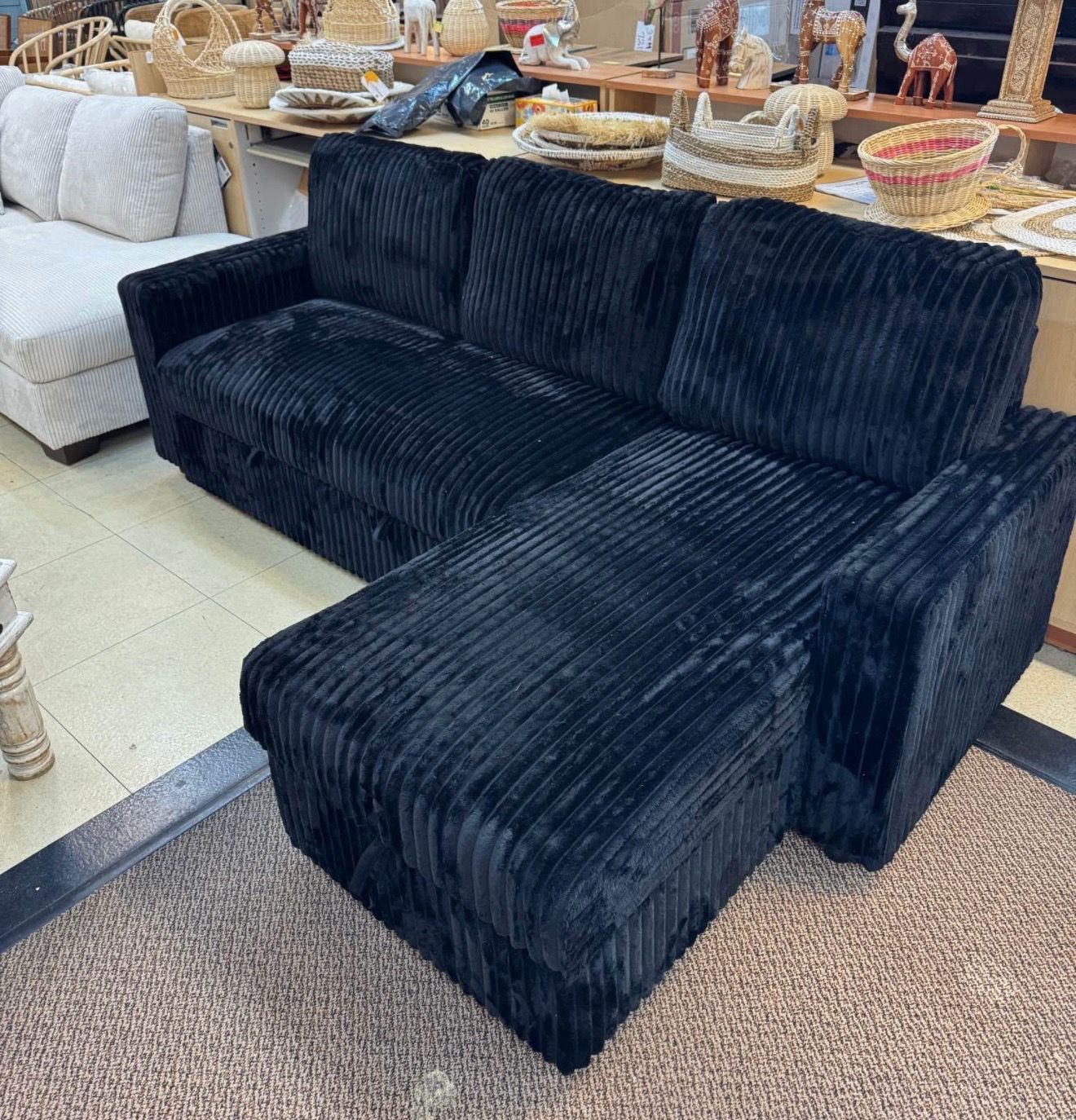 Corduroy Sleeper Sectional – Loaded With Features! - photo 2